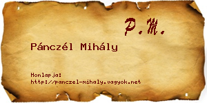 Pánczél Mihály névjegykártya