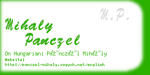 mihaly panczel business card